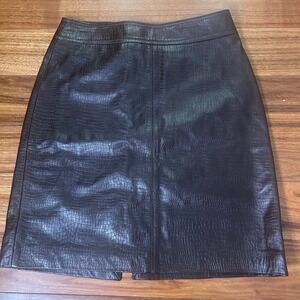 Old Navy brown Leather Skirt Crocodile‎ texture Mini skirt Size S1